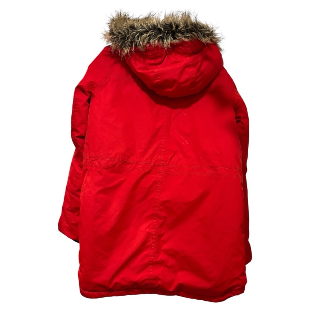 LANDS END Boys’ Expedition Parka Red Down Puffer Jacket with Fur Hood Size XXL - Picture 9 of 13